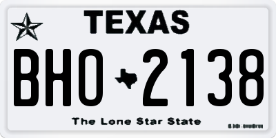 TX license plate BHO2138