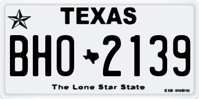 TX license plate BHO2139