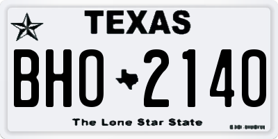 TX license plate BHO2140