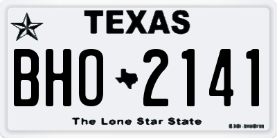 TX license plate BHO2141