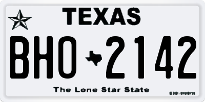 TX license plate BHO2142