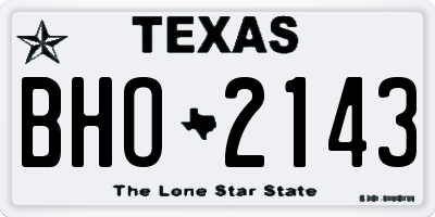 TX license plate BHO2143