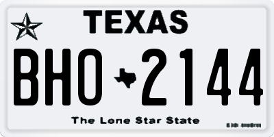 TX license plate BHO2144