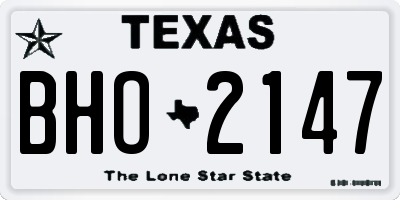 TX license plate BHO2147