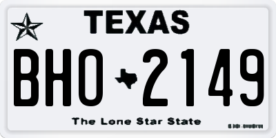 TX license plate BHO2149