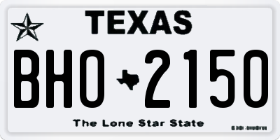 TX license plate BHO2150