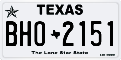 TX license plate BHO2151