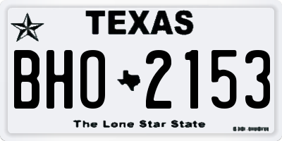 TX license plate BHO2153