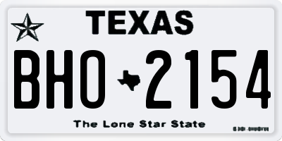 TX license plate BHO2154