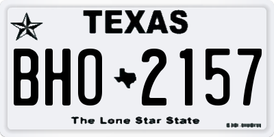 TX license plate BHO2157