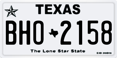 TX license plate BHO2158