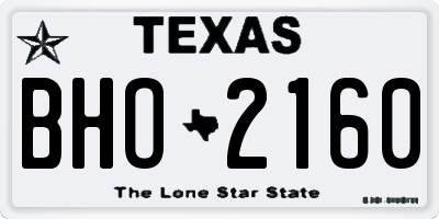 TX license plate BHO2160