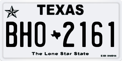 TX license plate BHO2161