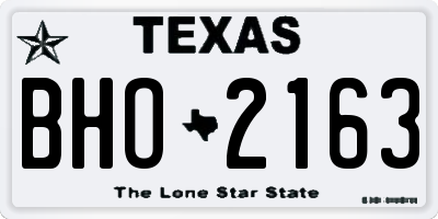 TX license plate BHO2163