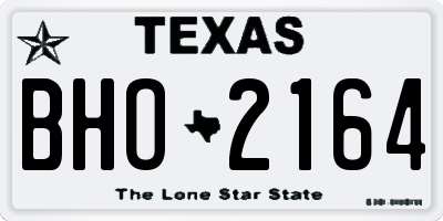 TX license plate BHO2164