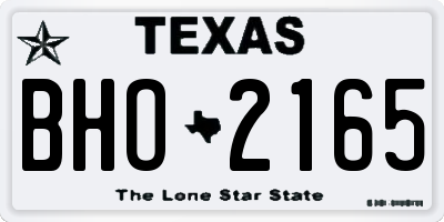 TX license plate BHO2165