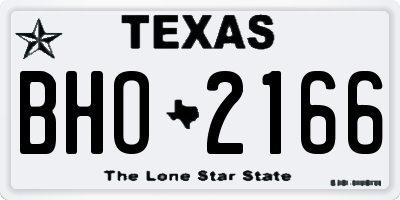 TX license plate BHO2166