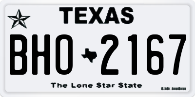 TX license plate BHO2167