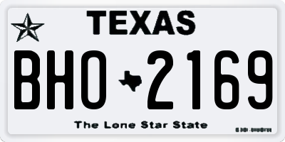 TX license plate BHO2169