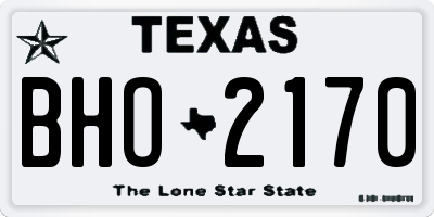 TX license plate BHO2170
