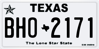 TX license plate BHO2171