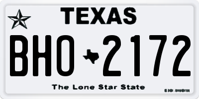 TX license plate BHO2172