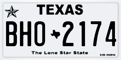 TX license plate BHO2174