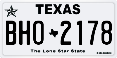 TX license plate BHO2178