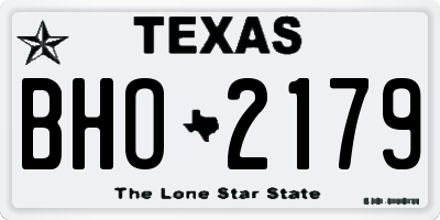 TX license plate BHO2179