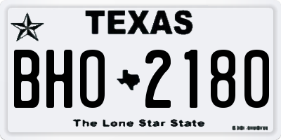 TX license plate BHO2180