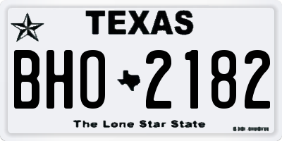 TX license plate BHO2182