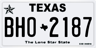 TX license plate BHO2187
