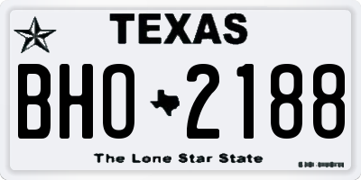 TX license plate BHO2188