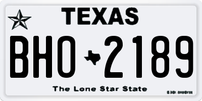 TX license plate BHO2189