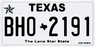 TX license plate BHO2191