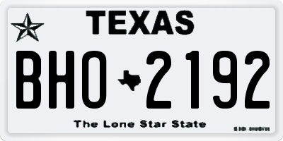 TX license plate BHO2192