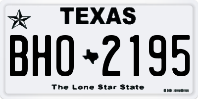 TX license plate BHO2195