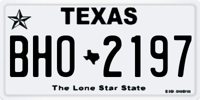 TX license plate BHO2197