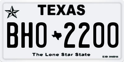 TX license plate BHO2200