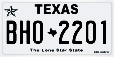 TX license plate BHO2201
