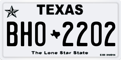 TX license plate BHO2202