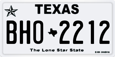 TX license plate BHO2212