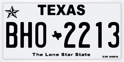 TX license plate BHO2213