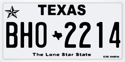TX license plate BHO2214