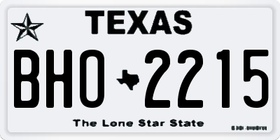 TX license plate BHO2215