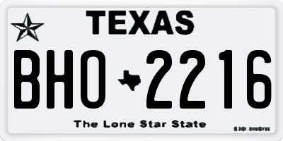 TX license plate BHO2216