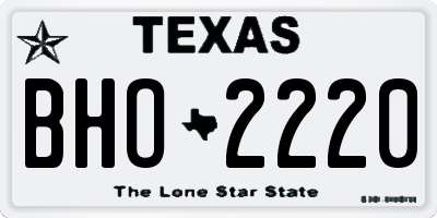 TX license plate BHO2220