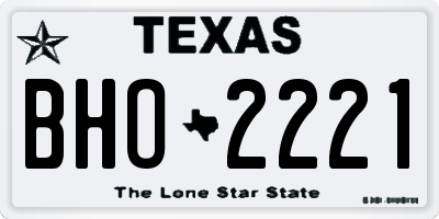 TX license plate BHO2221