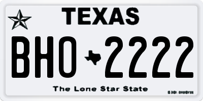 TX license plate BHO2222