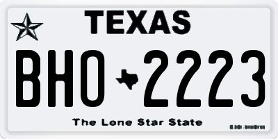 TX license plate BHO2223